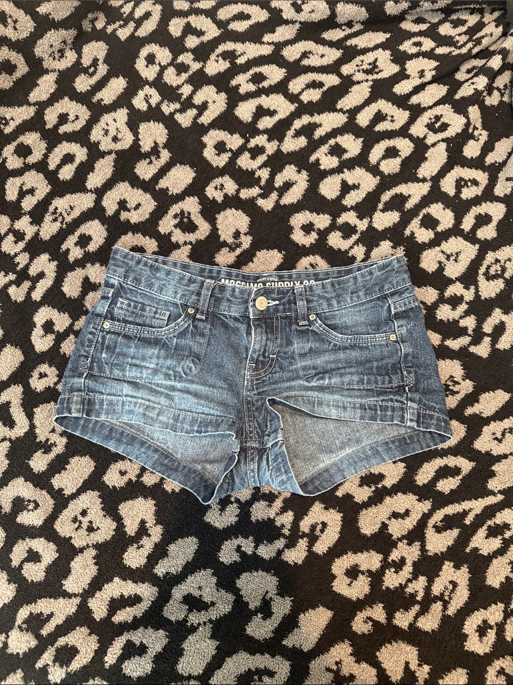 Mossimo Supply Co. Faded Blue Denim Short Shorts